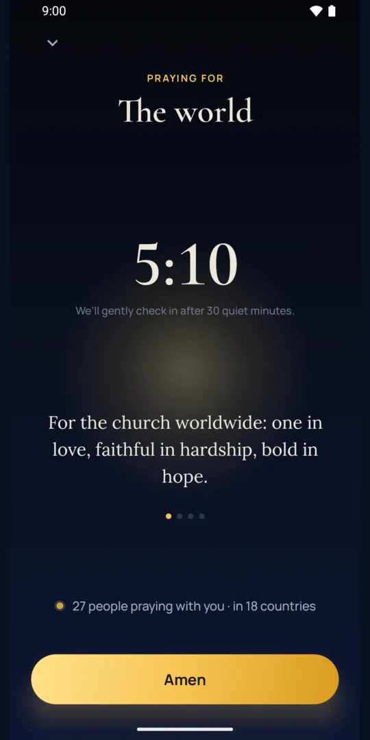 Praying for the world: the time in prayer, a prayer point, and Amen
