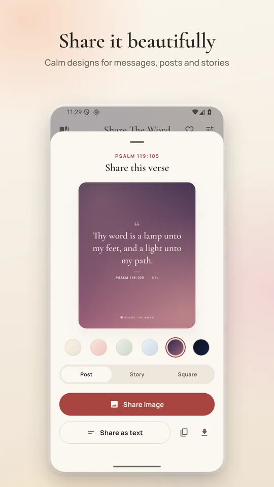 Share it beautifully: calm designs for messages, posts and stories