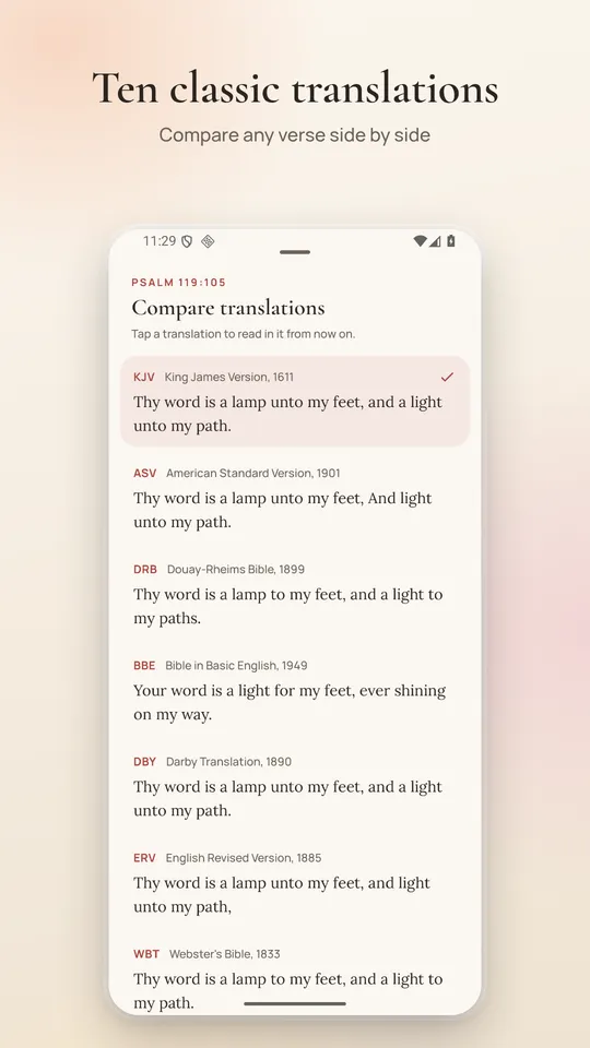 Ten classic translations, compared side by side