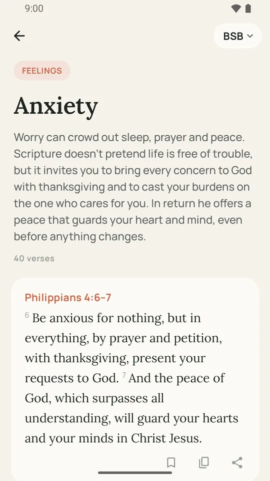 The topic Anxiety, with its introduction and first verse